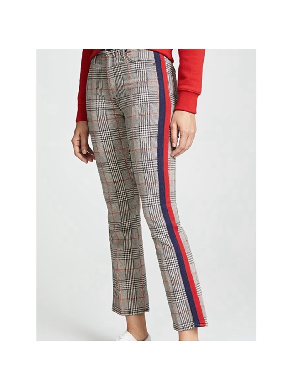 MOTHER The Insider Ankle Plaid Striped pants size 27